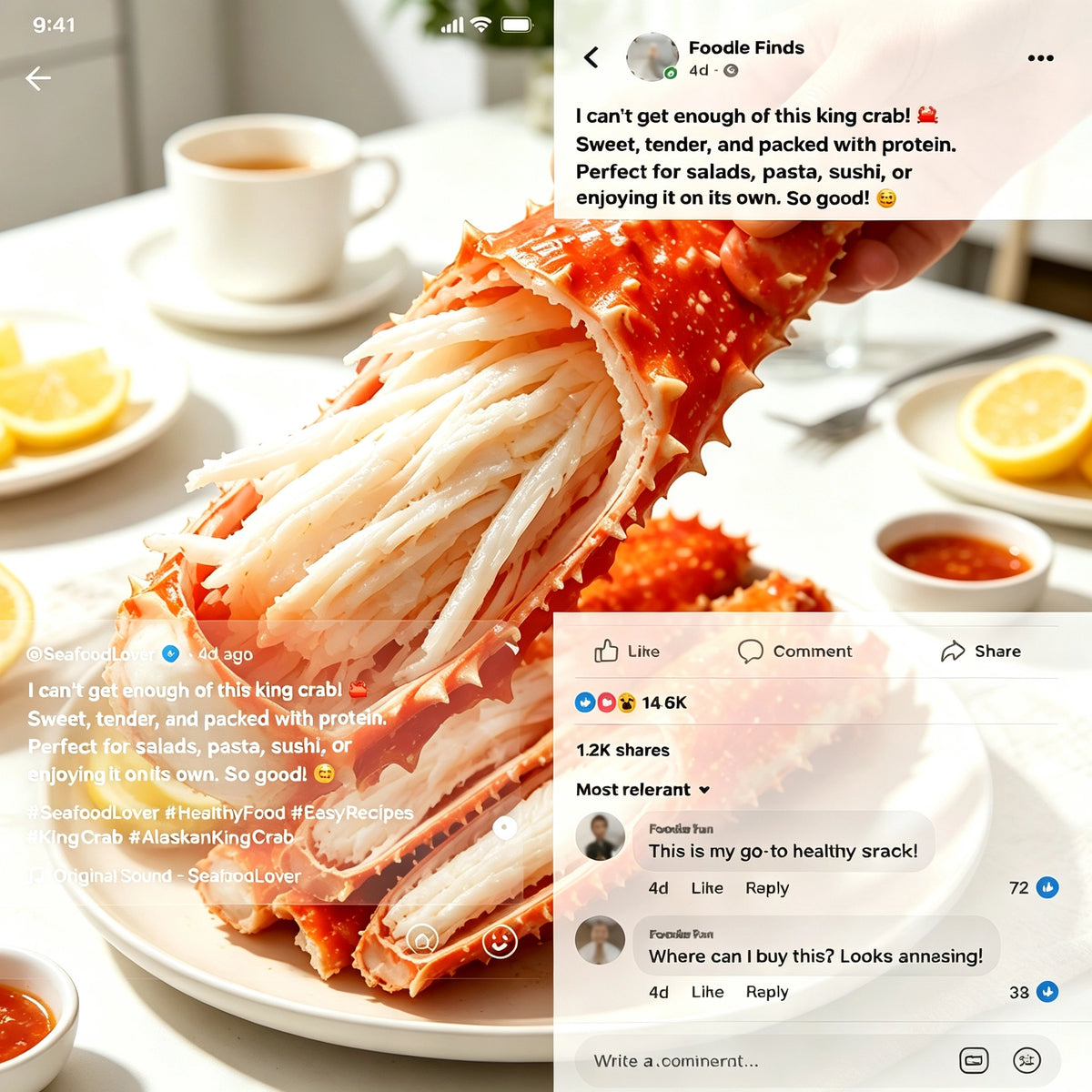 🦀Bristol Bay Alaskan Red King Crab Legs | Wild‑Caught Premium Shellfish-G$