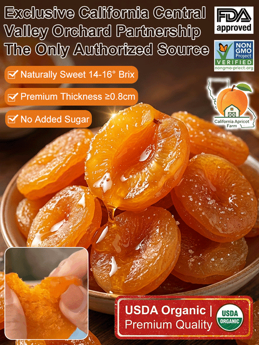 🍑Specialty California Central Valley Dried Apricots, Naturally Sweet Non‑GMO Sun‑Ripened Dried Fruit Snack-G$