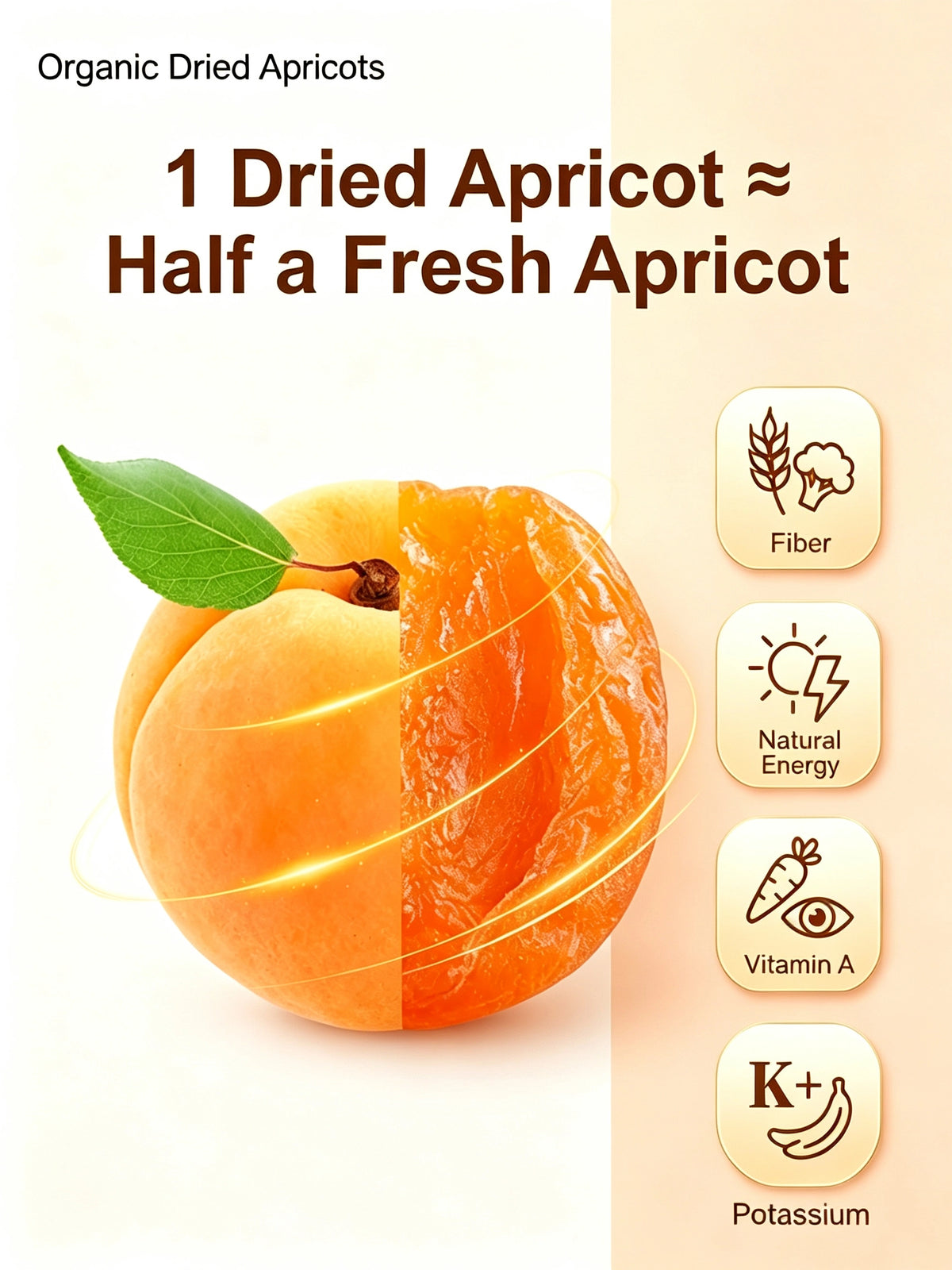 🍑Specialty California Central Valley Dried Apricots, Naturally Sweet Non‑GMO Sun‑Ripened Dried Fruit Snack-G$